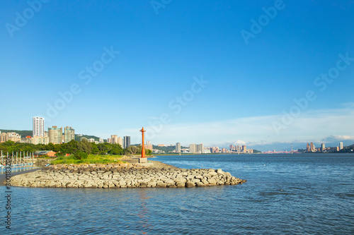 Seascape of Tamsui is a sea-side district in New Taipei  Taiwan