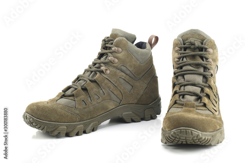 Hiking boots isolated on white