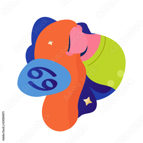 Cancer Woman Zodiac Icon