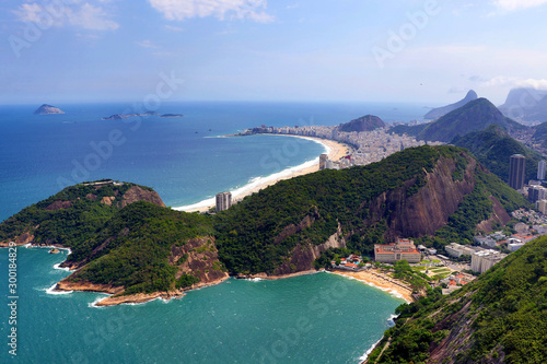 aerial view of the Copacabana and Corcovado - Rio de Janeiro Brazil