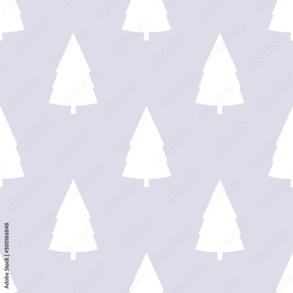 Christmas or New Year seamless pattern with white Christmas trees on a blue background Christmas or New Year seamless pattern with white Christmas trees on a blue background