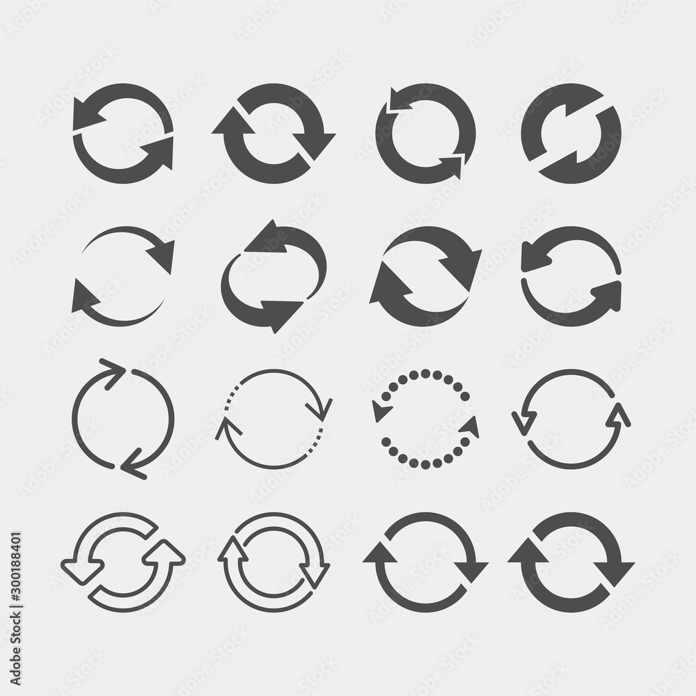 Recycling flat vector icons set. Arrows flat vector icons set Recycling flat vector icons set. Arrows flat vector icons set