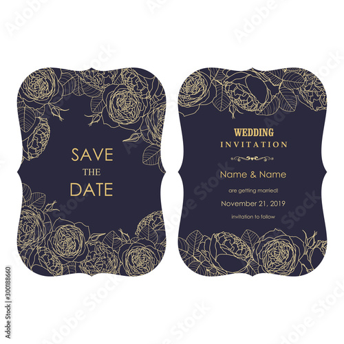 Fotografie Wedding  Invitation, save the date  with baroque pattern
