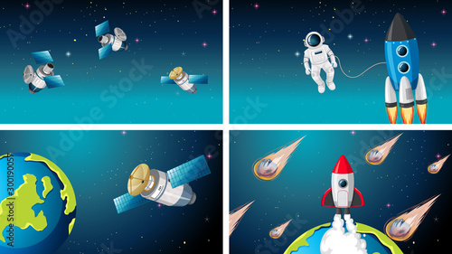 Set of space scenes © GraphicsRF