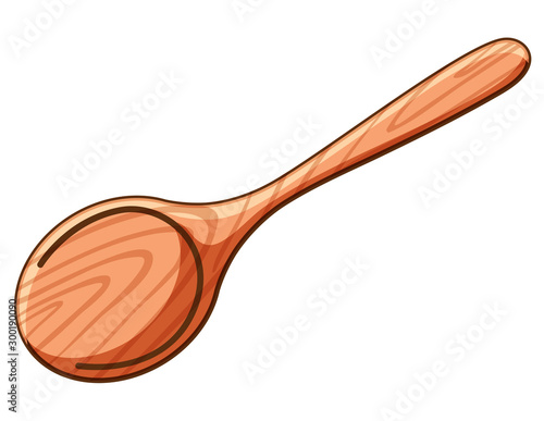 Wooden spoon on white background