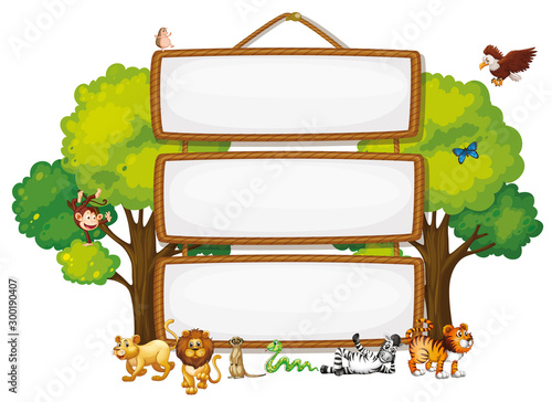 Border template with cute animals