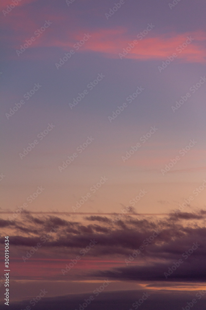 Purple sky with pink clouds