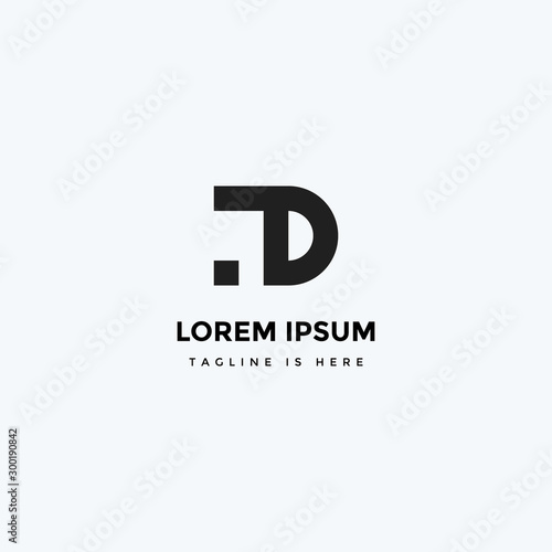 TD Logo Design, Concept Letter T And D Simple.