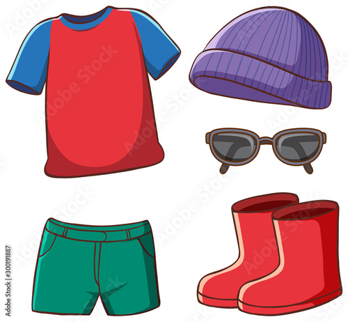 Set of isolated clothes