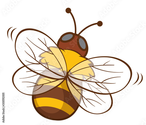 Cute bee on white background