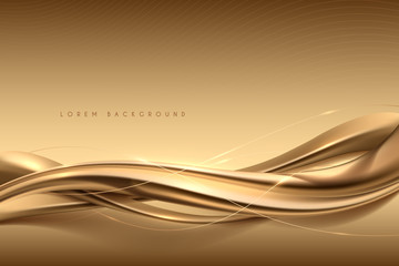 Fototapete Abstrakte Welle Elegante goldene Seide abstrakt  © d1sk
