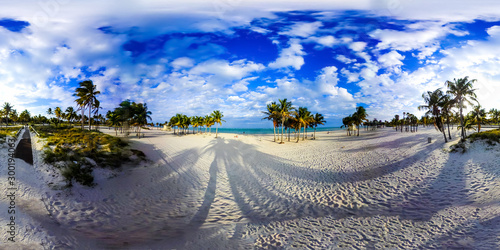 360 degrees panorama of Crandon Park under a cloudy sky photo