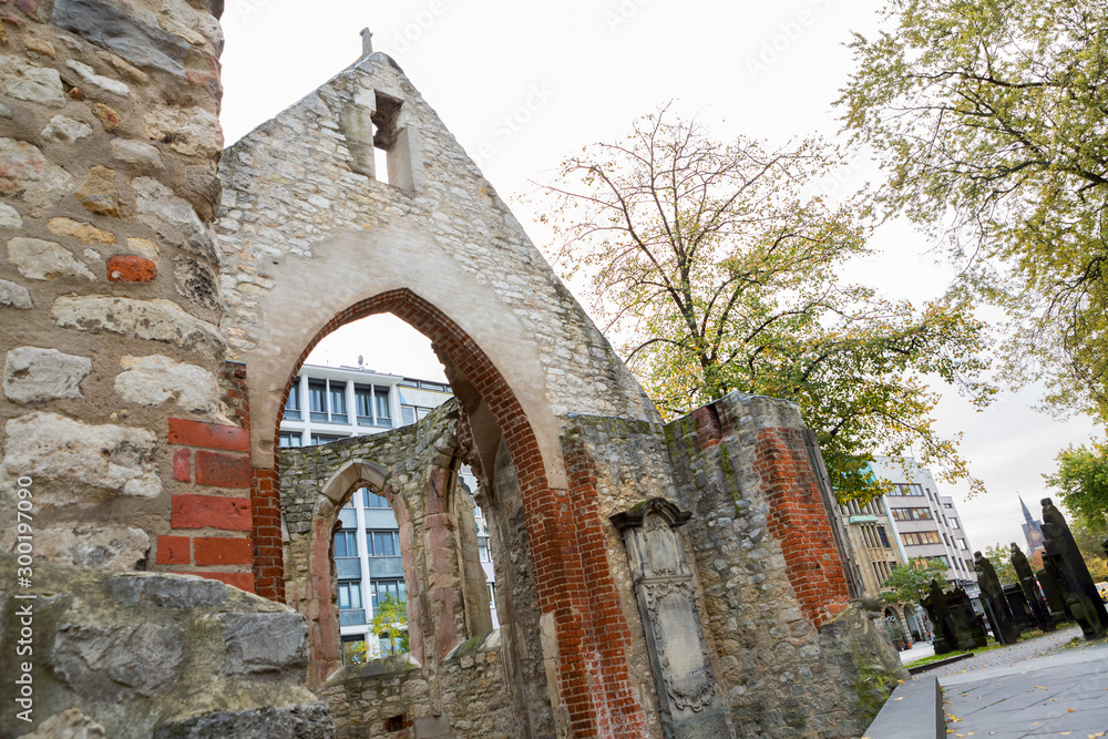 Obraz premium St. Nicholas Chapel in Hannover, Germany. Remians from WWII as a memorial.