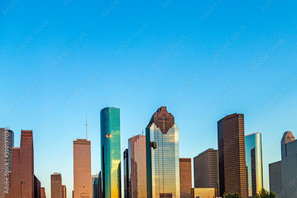 View on downtown Houston in late afternoon View on downtown Houston in late afternoon