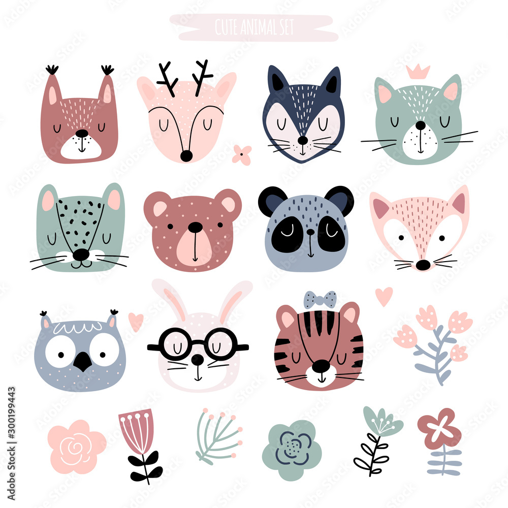 Kids clipart with cute animals Kids clipart with cute animals