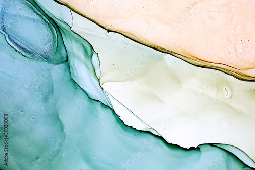 Abstract alcohol ink painting, macro photo