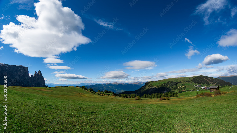 Beautiful Landscape on the Seiser alm with the Mountain Schlern in the background, dolomites of southtyrol Beautiful Landscape on the Seiser alm with the Mountain Schlern in the background, dolomites of southtyrol