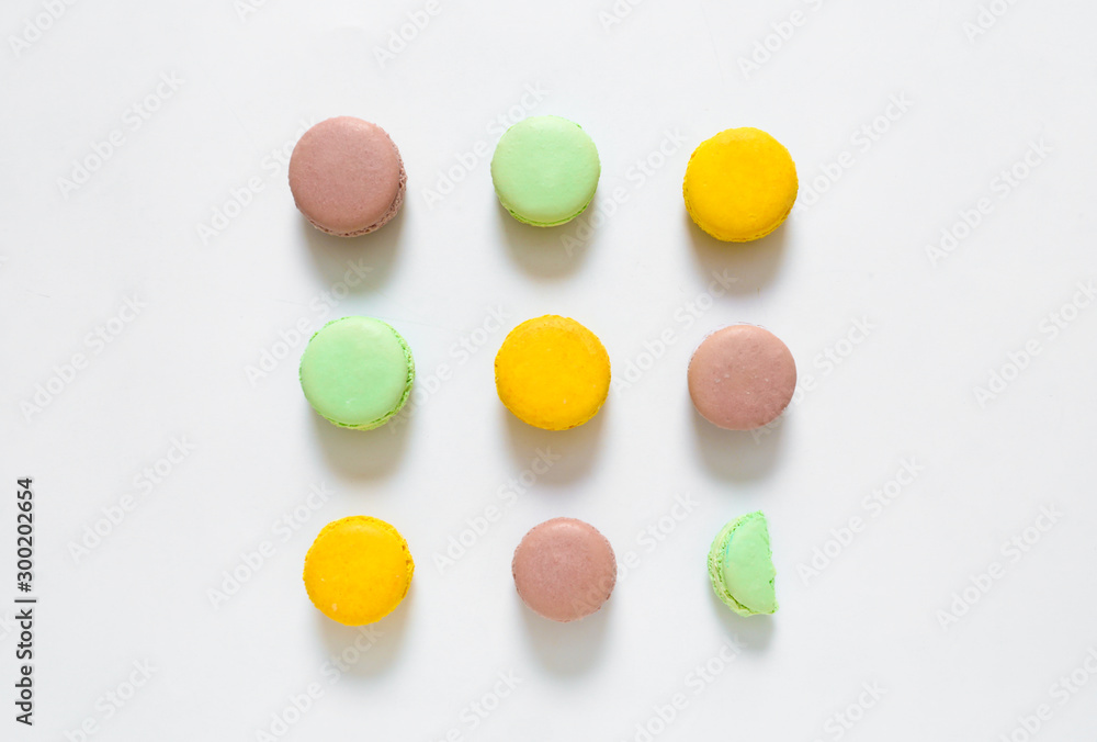 Tasty macarons on white background Tasty macarons on white background