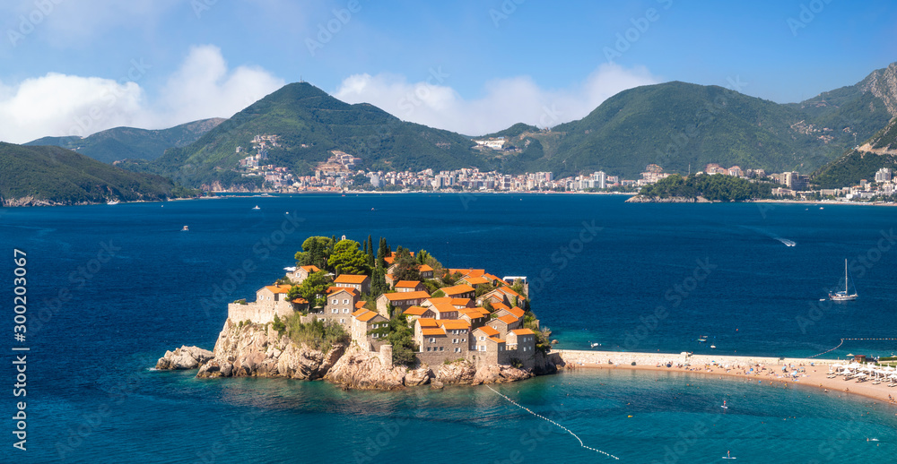 Naklejka premium Saint Stefan Island. A popular attraction of Montenegro