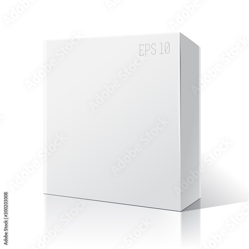 Blank Package Box with a transparent plastic window. Illustration Isolated On White Background. Product Packing Vector.
