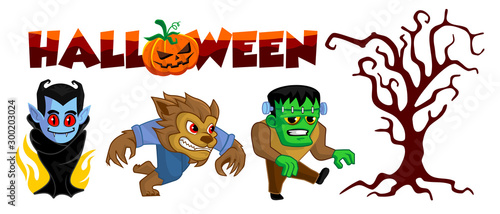 Set of Halloween characters  very suitable for party decoration and sticker