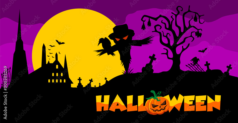 Happy Halloween background vector illustration