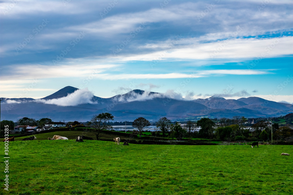 landscape with mountains and clouds