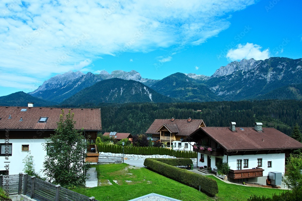 Austrian Alps-outlook of the Alps from Haus im Ennstal
