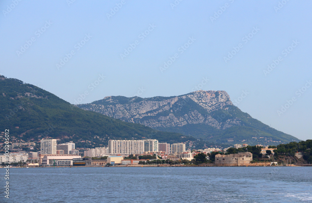 Toulon seen from the sea ( FRANCE )