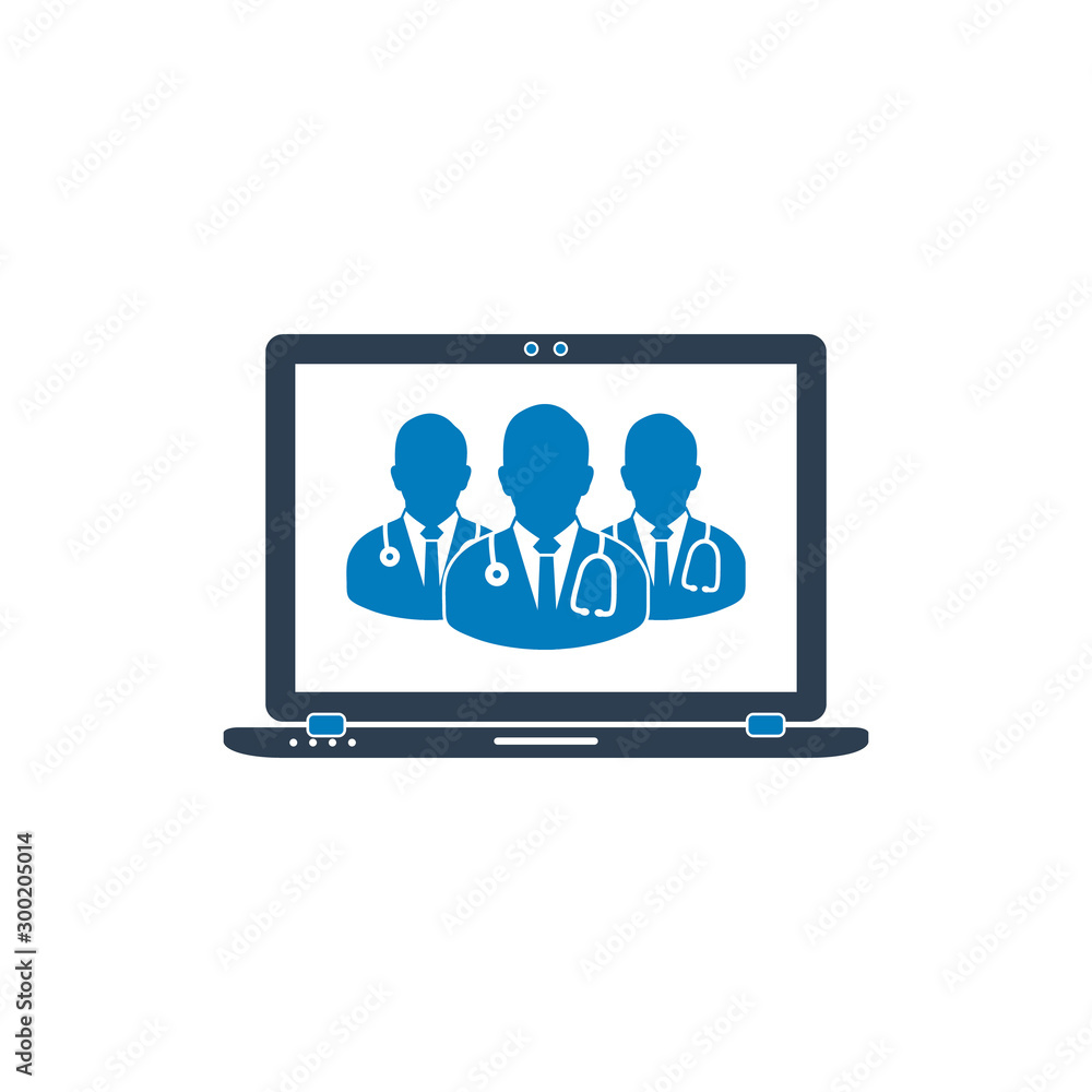 Online Medical Servicing Team Icon. Flat style vector EPS. Online Medical Servicing Team Icon. Flat style vector EPS.