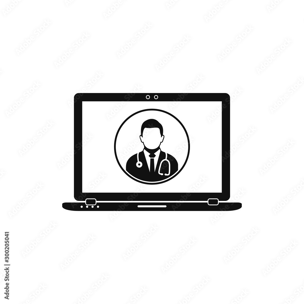 Online Medical Help Icon. Flat style vector EPS. Online Medical Help Icon. Flat style vector EPS.
