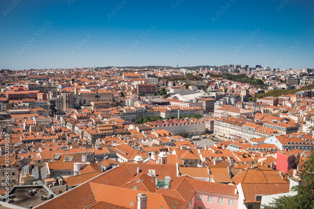 Lisbon cityscape aerial view panorama