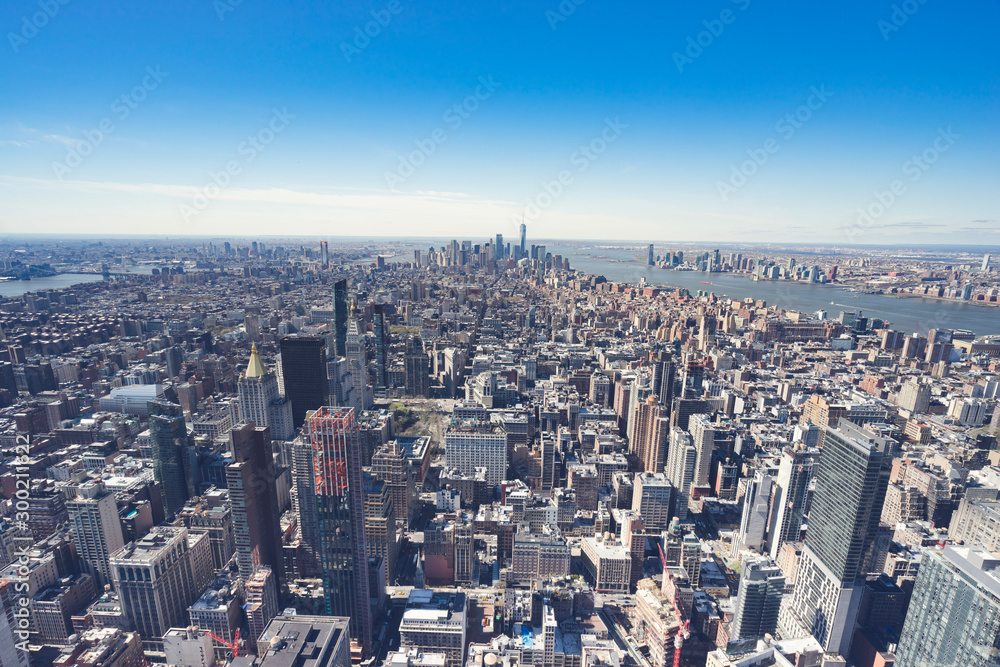 Manhattan New York City aerial view