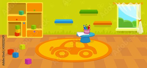 kids room with toys