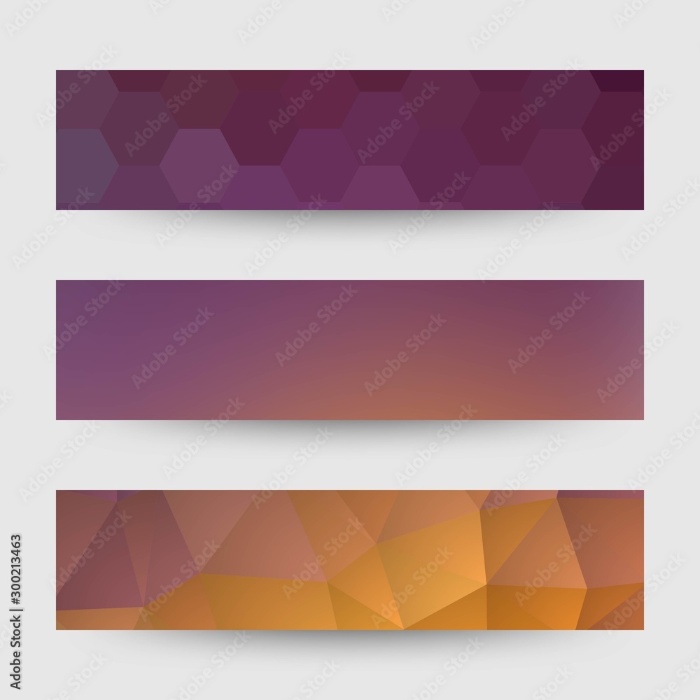 set of templates for presentations. abstract vector illustration. geometric design. triangles. hexagons. gradient. eps 10