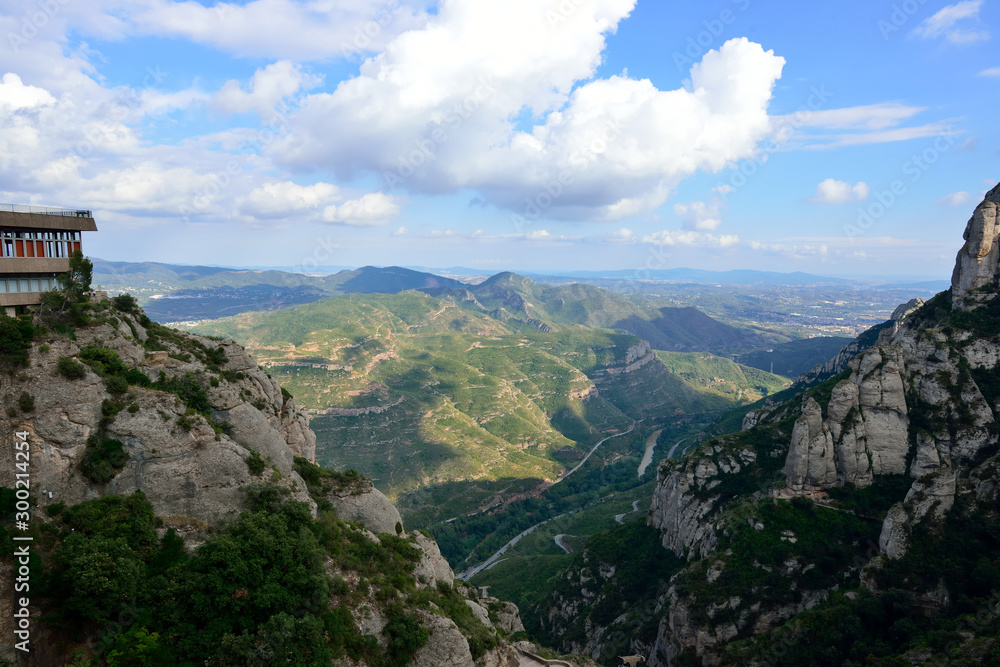 Landscape view  from Montserrat monastery. Spain