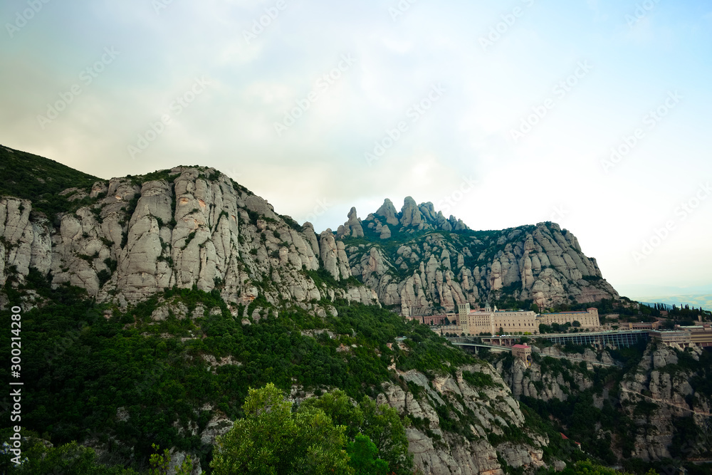 Montserrat monastery. View from Creu de Sant Miquel. Spain