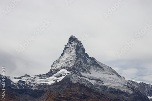 Картината върху платно View of Matterhorn on a cloudy day in autumn, Zermatt, Switzerland