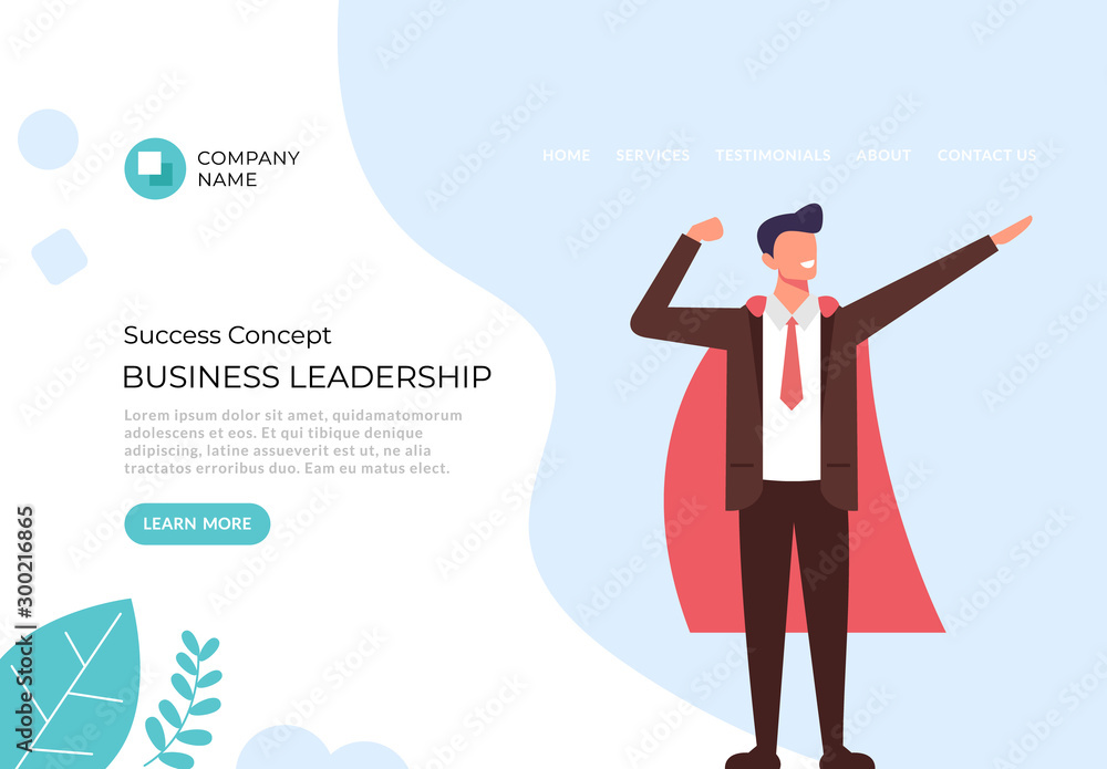 Business leadership banner poster concept. Vector flat graphic design illustration