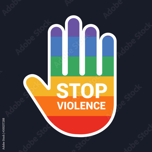 stop violence lgbt community. symbol against discrimination. flat vector illustration