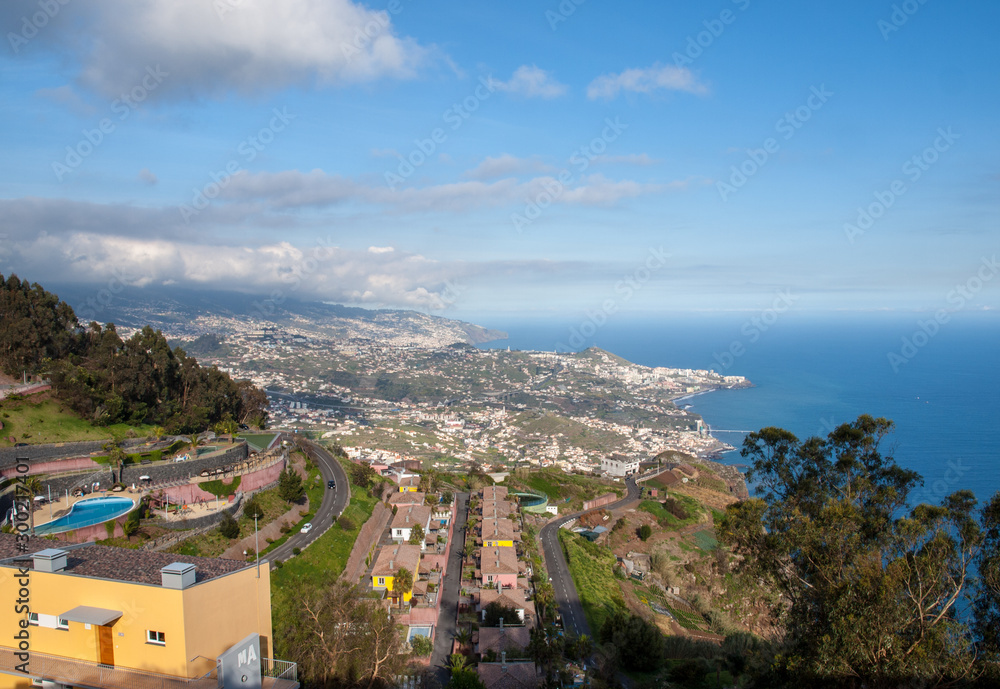 Fototapeta premium View down from Cabo Girao on Madeira Island, Portugal, the highest cliff in Europe