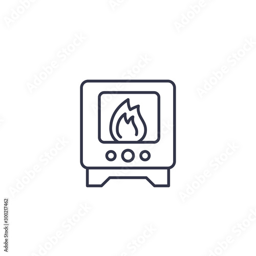 industrial oven icon, line design