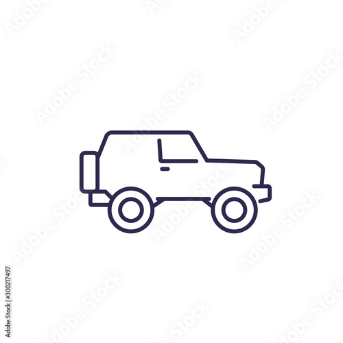 off-road car  4wd suv line icon