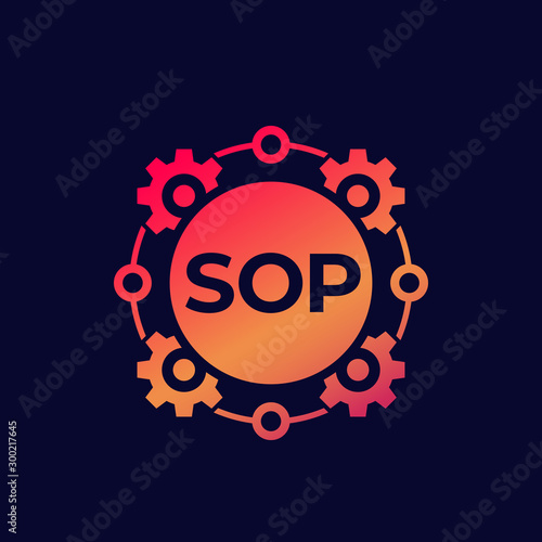 SOP icon, Standard Operating Procedure, vector art