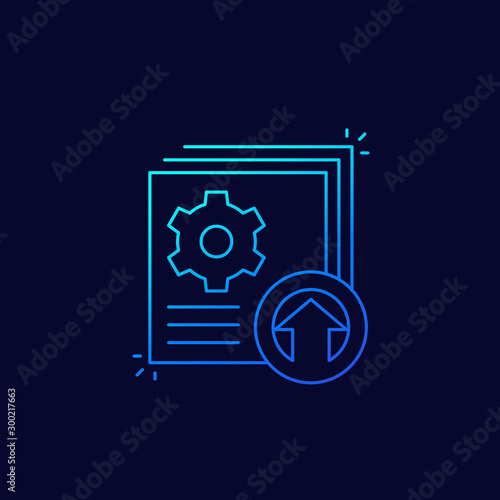 upgrade, update icon, linear vector