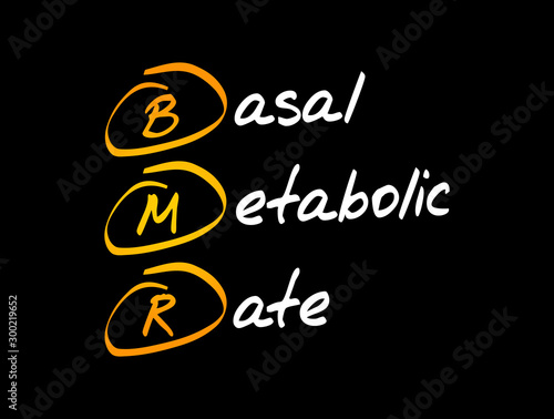BMR - Basal Metabolic Rate acronym, concept background