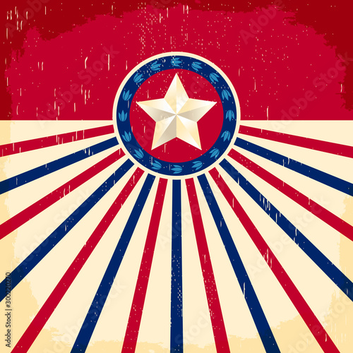Texas Vintage card, American flag colors, vector design. photo