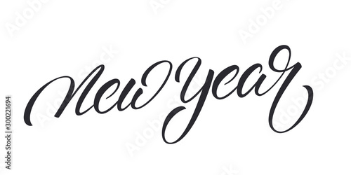 New Year calligraphy. Lettering label for New Year celebration