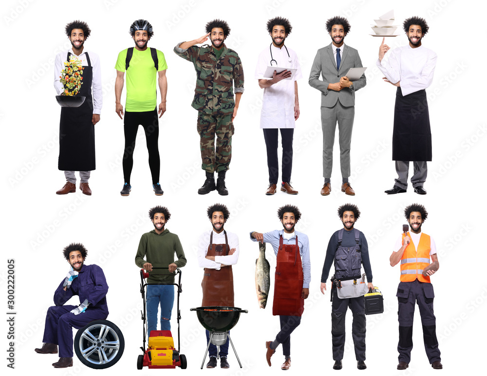 Obraz premium group of working people in front of a white background
