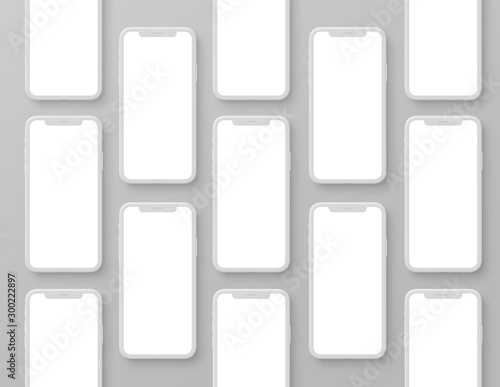  set of white smartphones